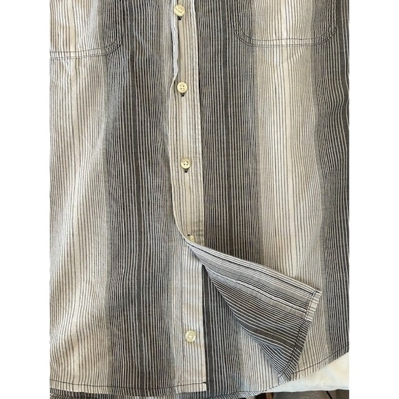 "Rare Vintage" Brand Men's Western Rodeo Shirt Grey Stripe Pearl Snaps Sz Large - Picture 8 of 12